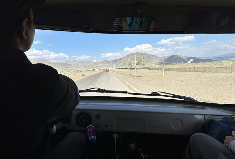 Altai Mountains as seen from the highway near Ulgii