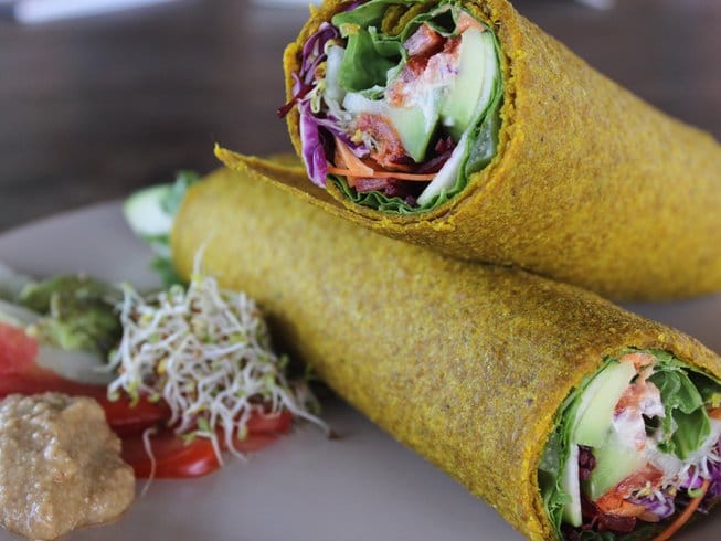 a delicious vegan meal served during a personalized plant-based yoga retreat in Bali