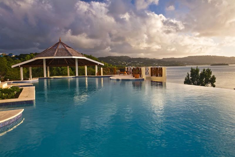 infinity pool overlooking the Caribbean Sea at Calabash Cove Resort and Spa in St. Lucia