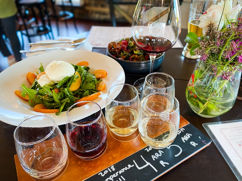 food spread paired with biodynamic wine at Brooks Winery in Oregon