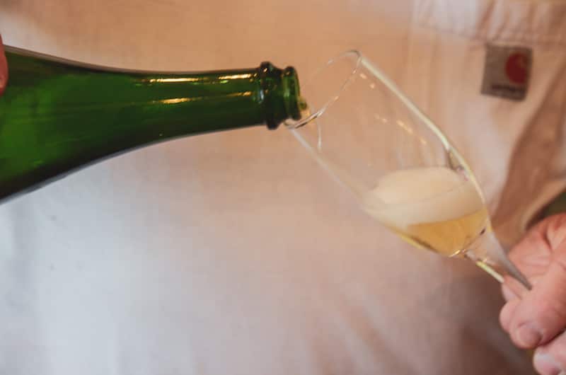 Tasting Hermannhof's delicate and refreshing sparkling wine in missouri wine country