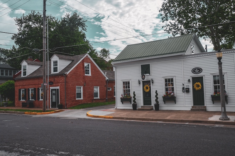 Quaint homes off of the main street in Hermann, Missouri