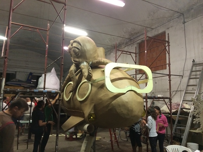 Parade floats in the Lombardy wine region of San Colombano al Lambro near Milan, Italy