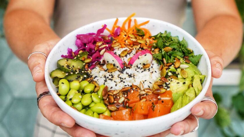 Vegan bowl at Happy Maki Brighton.