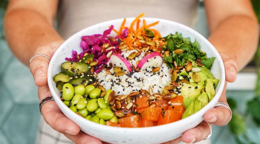 Vegan bowl at Happy Maki Brighton.