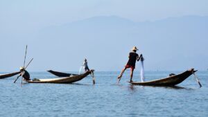 fishermen on Inle Lake in Myanmar