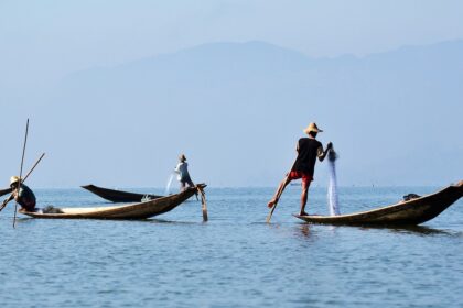 fishermen on Inle Lake in Myanmar
