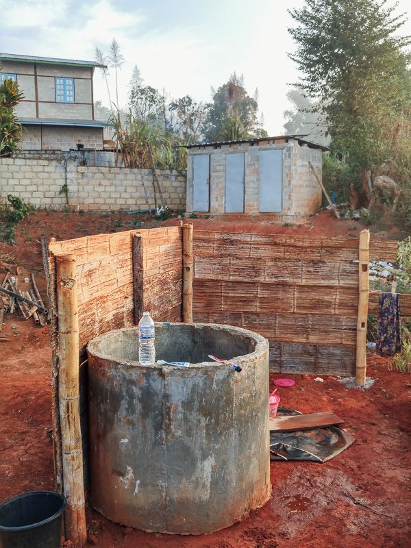 outdoor well in a rural village in Myanmar