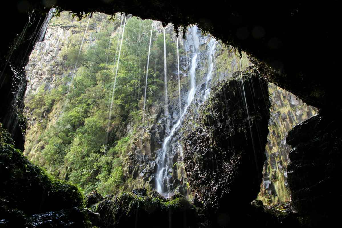 Waterfall in Laurisilva, Madeira, Portugal.