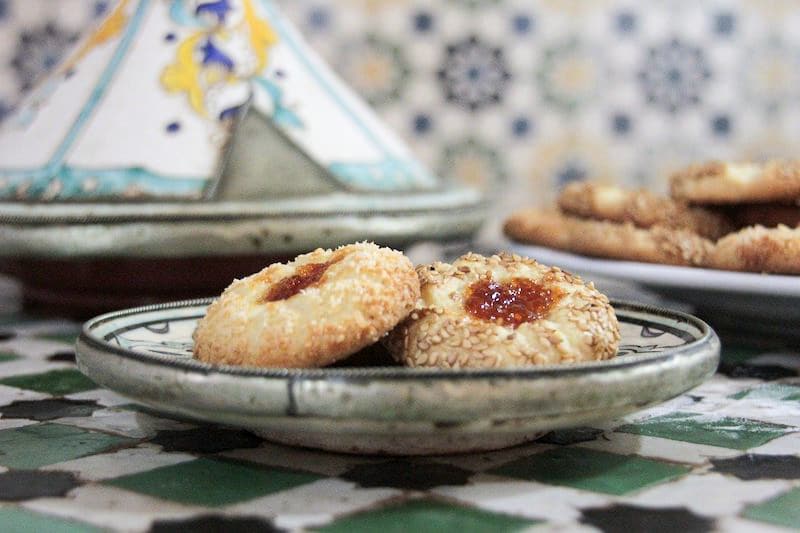 Moroccan cookies can be found in a typical breakfast spread in Morocco