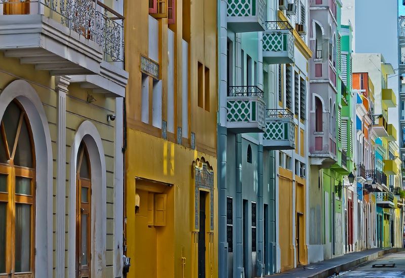 colorful building facades in Old San Juan, Puerto Rico