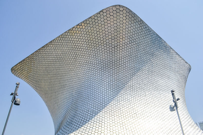 white tiled exterior of the Museo Soumaya in Polanco, Mexico City