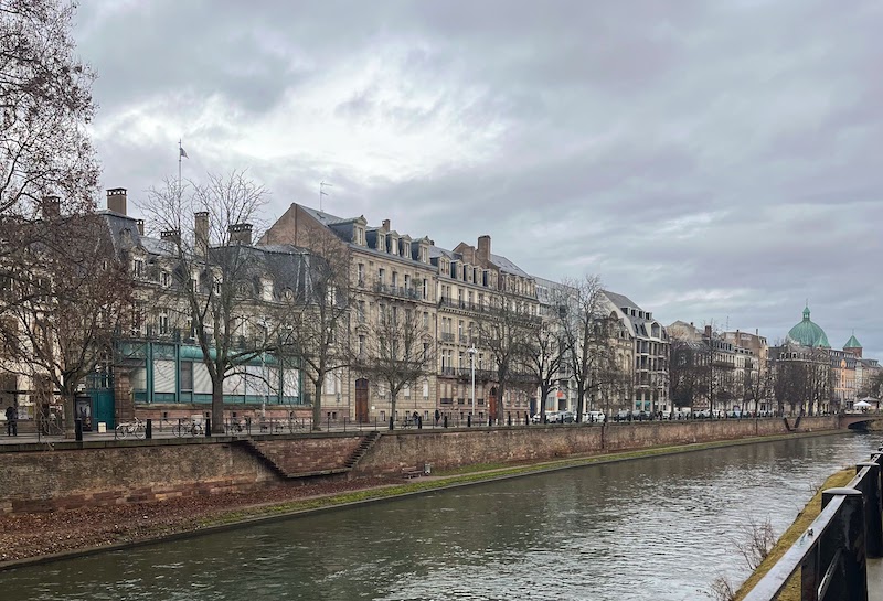 View across the river in Strasbourg to buildings on the other side