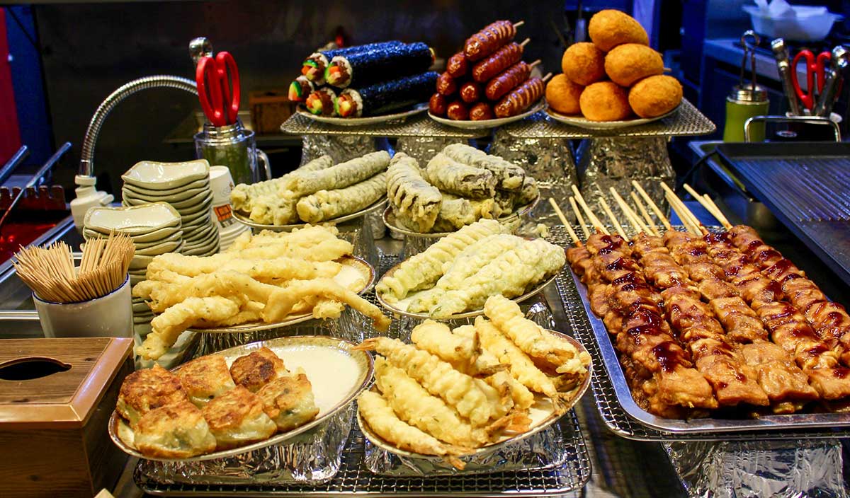 Traditional korean food in a market in dublin.