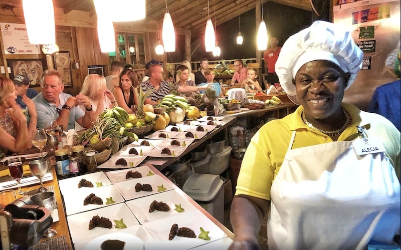 chef cooking a vegan meal at Zimbali Resort in Jamaica