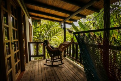 relaxing on a jungle porch